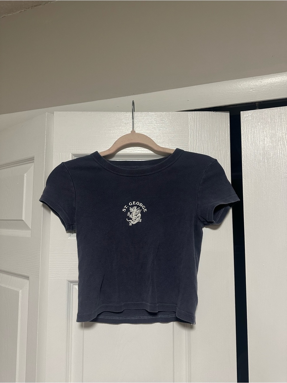 St. George Navy Short Sleeve Crop Tee